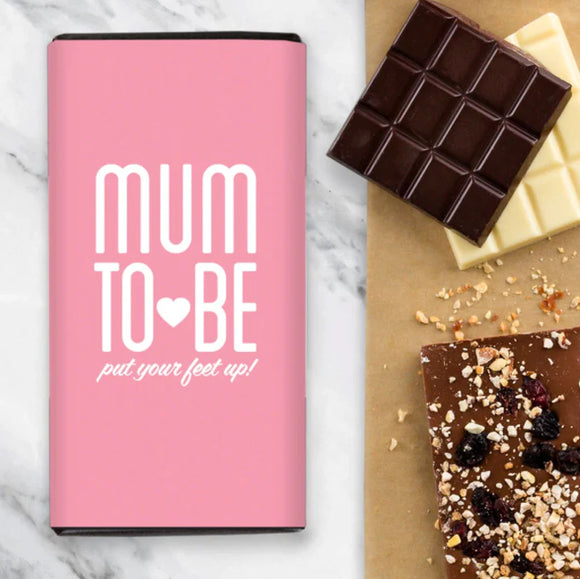 Quirky Chocolate - Mum To Be - Put Your Feet Up! Chocolate Gift - Milk Chocolate Bar 100g