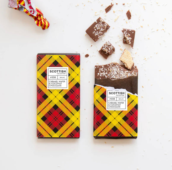 Quirky Chocolate - Caramel Wafer & Toasted Coconut Chocolate Bar 110g