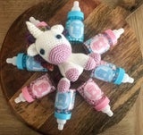6 x Baby Shower Favours - Team Blue - Baby Bottle Filled with Millions (blue/bubblegum)