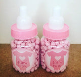 6 x Baby Shower Favours - Team Pink - Baby Bottle Filled with Millions (pink/strawberry)
