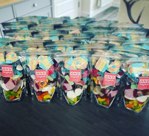 25 x Retro Sweet Pouches - 250g each - Corporate Gifts