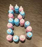 6 x Baby Shower Favours - Team Pink - Baby Bottle Filled with Millions (pink/strawberry)