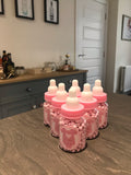 6 x Baby Shower Favours - Team Pink - Baby Bottle Filled with Millions (pink/strawberry)