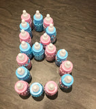 10 x Baby Shower Favours - Team Pink & Team Blue - Baby Bottle Filled with Millions