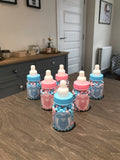10 x Baby Shower Favours - Team Pink & Team Blue - Baby Bottle Filled with Millions